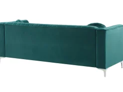 Left Hand Velvet Corner Sofa Emerald Green Timra