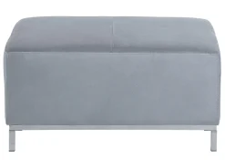 Left Hand Velvet Corner Sofa With Ottoman Light Grey Oslo