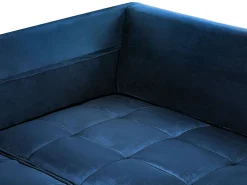 Left Hand Velvet Corner Sofa Blue Grena