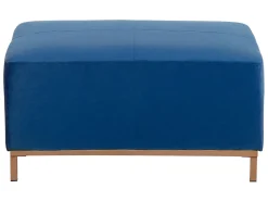 Left Hand Velvet Corner Sofa With Ottoman Navy Blue Oslo