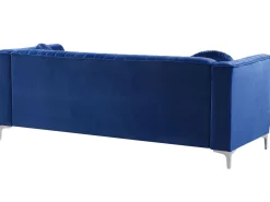 Left Hand Velvet Corner Sofa Navy Blue Timra