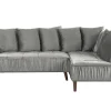 Left Hand Velvet Corner Sofa Grey Grena