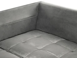 Left Hand Velvet Corner Sofa Grey Grena