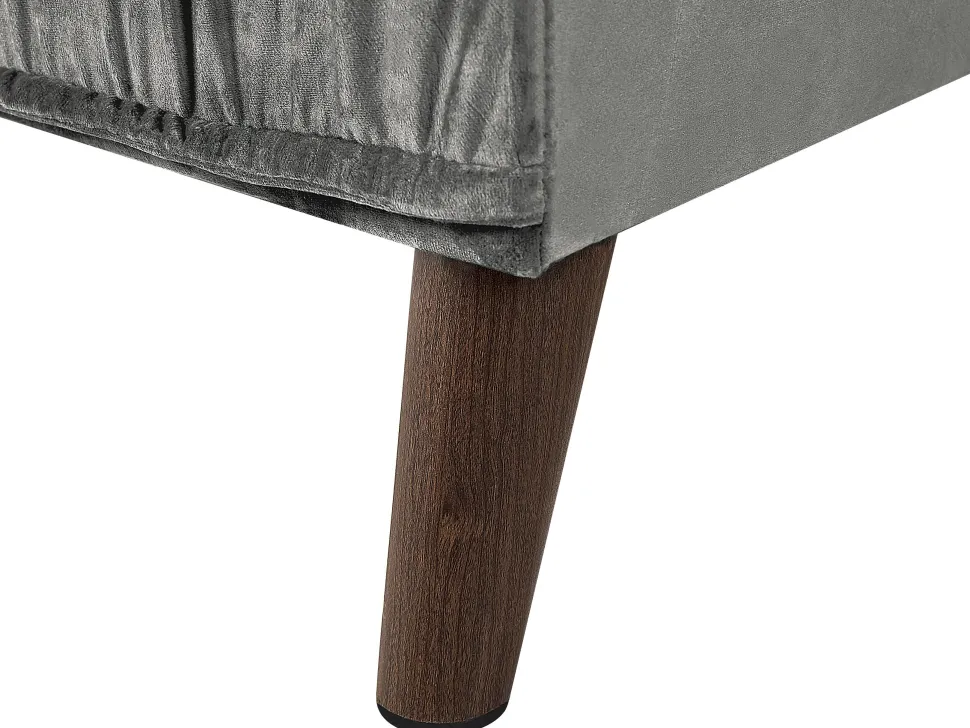 Left Hand Velvet Corner Sofa Grey Grena