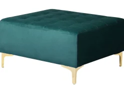 Left Hand Velvet Corner Sofa With Ottoman Teal Aberdeen