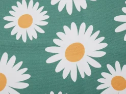 Liegestuhl Akazienholz Dunkelbraun Textil Weis / Mehrfarbig Kamillemuster 2Er Set Anzio