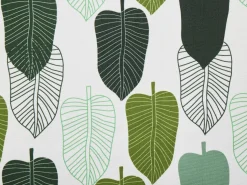 Liegestuhl Akazienholz Dunkelbraun Textil Grun / Weis Blattermotiv 2Er Set Anzio