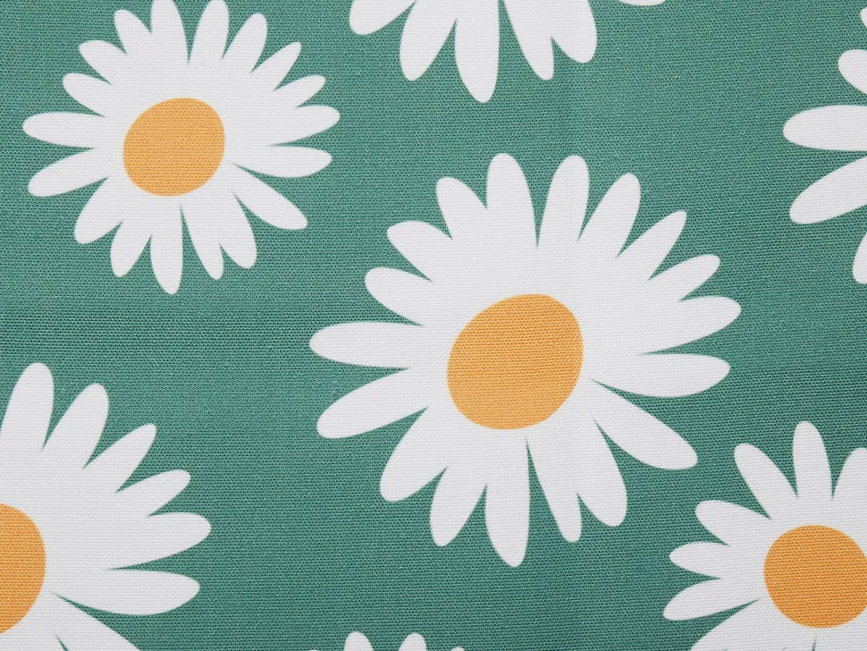 Liegestuhl Akazienholz Hellbraun Textil Weis / Mehrfarbig Kamillemuster 2Er Set Anzio
