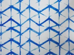 Liegestuhl Akazienholz Hellbraun Textil Weis / Blau Zickzack-Muster 2Er Set Anzio
