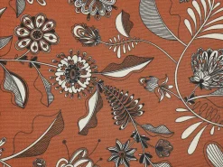 Liegestuhl Akazienholz Hellbraun Textil Weis / Rot Pflanzenmotiv 2Er Set Anzio