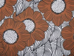 Liegestuhl Akazienholz Hellbraun Textil Weis / Rot Mohnblumenmuster 2Er Set Anzio