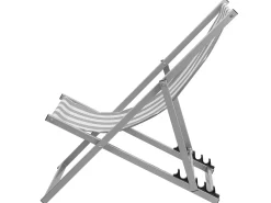 Liegestuhl Aluminium Grau Textilbespannung Weis / Grau Streifenmuster Locri