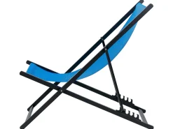 Liegestuhl Aluminium Schwarz Textilbespannung Blau Locri Ii