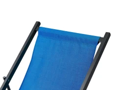 Liegestuhl Aluminium Schwarz Textilbespannung Blau Locri Ii