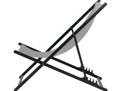 Liegestuhl Aluminium Schwarz Textilbespannung Grau Locri Ii