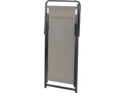 Liegestuhl Aluminium Schwarz Textilbespannung Grau Locri Ii