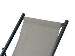 Liegestuhl Aluminium Schwarz Textilbespannung Grau Locri Ii