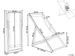 Liegestuhl Aluminium Schwarz Textilbespannung Grau Locri Ii
