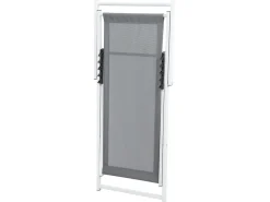 Liegestuhl Aluminium Weis Textilbespannung Grau Locri