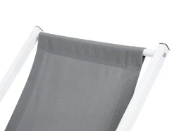 Liegestuhl Aluminium Weis Textilbespannung Grau Locri