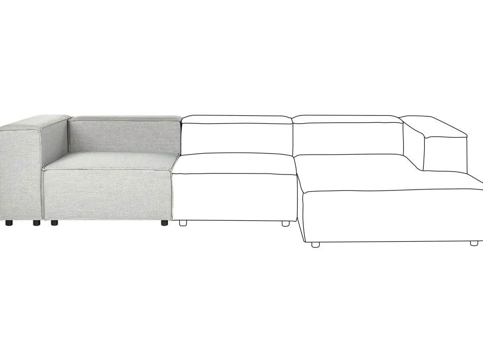 Linen Corner Section Grey Aprica