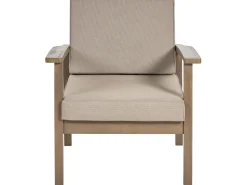 Lounge Set Akazienholz Dunkelbraun 4-Sitzer Auflagen Taupe Manila