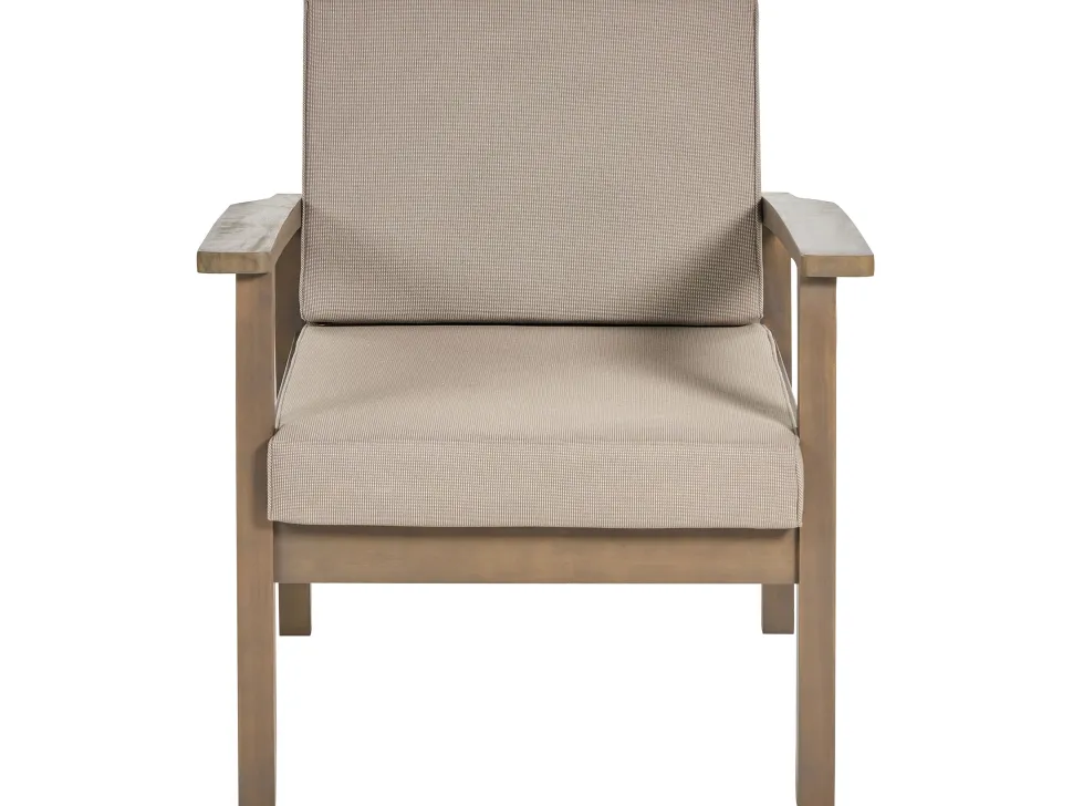 Lounge Set Akazienholz Dunkelbraun 4-Sitzer Auflagen Taupe Manila