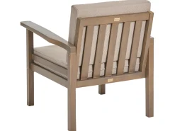 Lounge Set Akazienholz Dunkelbraun 4-Sitzer Auflagen Taupe Manila