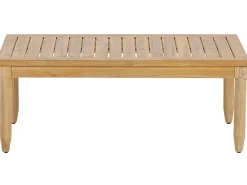 Lounge Set Akazienholz Hellbraun 4-Sitzer Auflagen Cremeweis Cremona