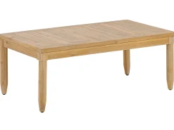 Lounge Set Akazienholz Hellbraun 4-Sitzer Auflagen Cremeweis Cremona