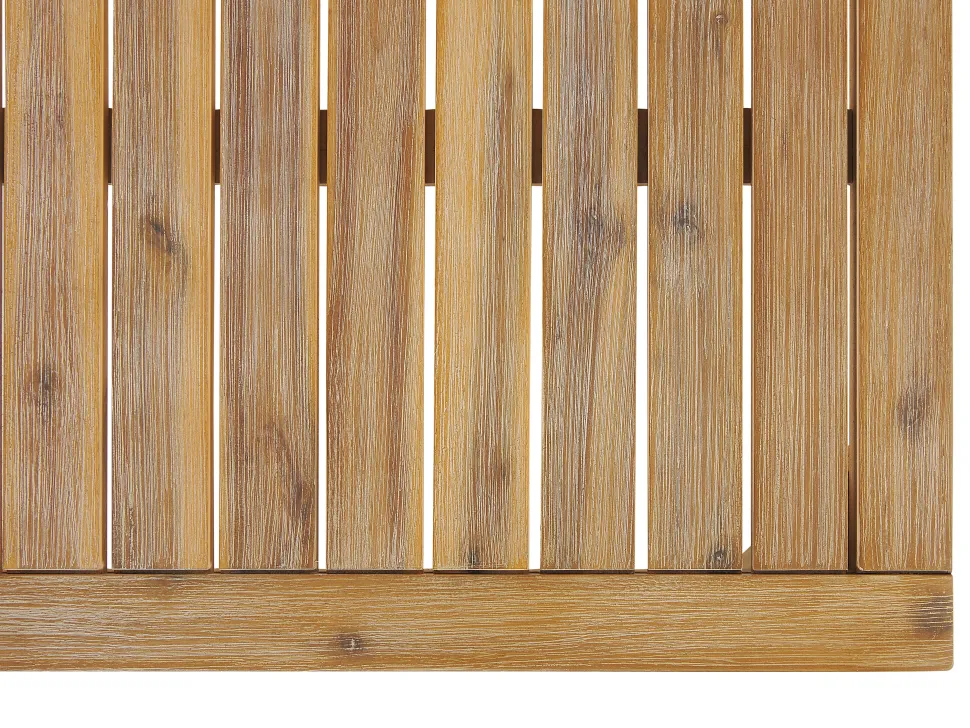 Lounge Set Akazienholz Hellbraun 4-Sitzer Auflagen Cremeweis Cremona