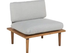 Lounge Set Akazienholz Hellbraun 2-Sitzer Auflagen Hellgrau Frascati