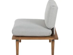 Lounge Set Akazienholz Hellbraun 2-Sitzer Auflagen Hellgrau Frascati