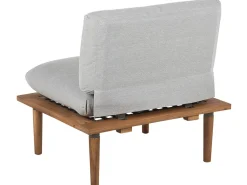 Lounge Set Akazienholz Hellbraun 2-Sitzer Auflagen Hellgrau Frascati