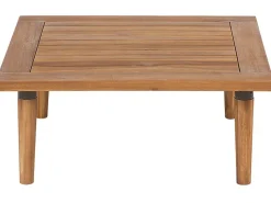Lounge Set Akazienholz Hellbraun 2-Sitzer Auflagen Hellgrau Frascati
