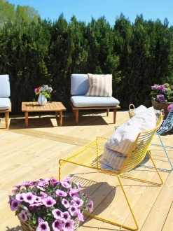 Lounge Set Akazienholz Hellbraun 2-Sitzer Auflagen Hellgrau Frascati