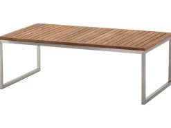 Lounge Set Akazienholz Hellbraun 4-Sitzer Auflagen Weis Bermuda
