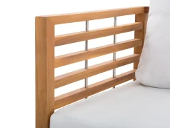 Lounge Set Akazienholz Hellbraun 4-Sitzer Auflagen Weis Bermuda
