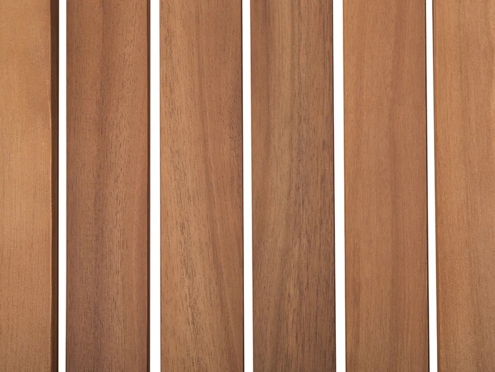 Lounge Set Akazienholz Hellbraun 4-Sitzer Auflagen Weis Bermuda