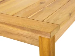 Lounge Set Akazienholz Hellbraun 4-Sitzer Auflagen Dunkelgrau Pallano