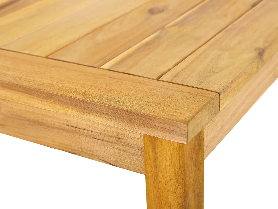 Lounge Set Akazienholz Hellbraun 4-Sitzer Auflagen Dunkelgrau Pallano
