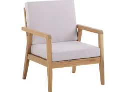 Lounge Set Akazienholz Hellbraun 4-Sitzer Auflagen Grau Pallano