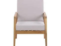 Lounge Set Akazienholz Hellbraun 4-Sitzer Auflagen Grau Pallano