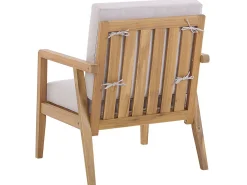 Lounge Set Akazienholz Hellbraun 4-Sitzer Auflagen Grau Pallano