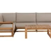 Lounge Set Akazienholz Hellbraun 4-Sitzer Modular Auflagen Taupe Timor