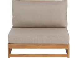 Lounge Set Akazienholz Hellbraun 4-Sitzer Modular Auflagen Taupe Timor