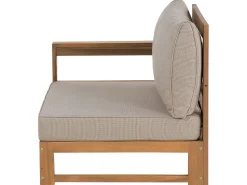 Lounge Set Akazienholz Hellbraun 4-Sitzer Modular Auflagen Taupe Timor