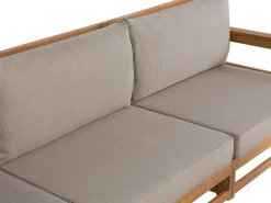 Lounge Set Akazienholz Hellbraun 4-Sitzer Modular Auflagen Taupe Timor