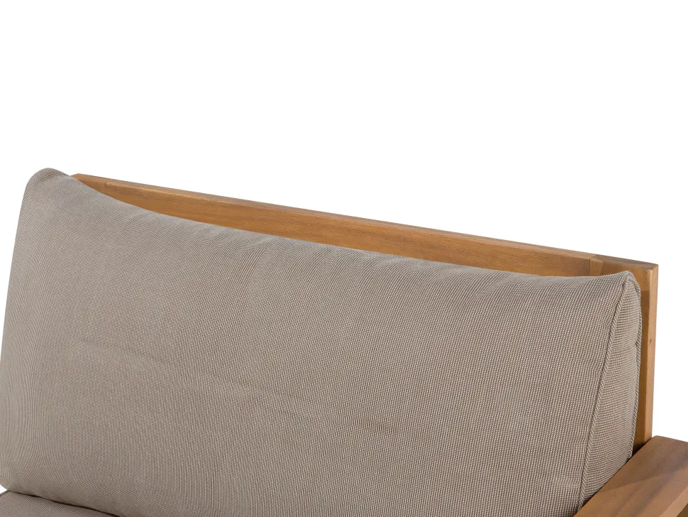 Lounge Set Akazienholz Hellbraun 4-Sitzer Modular Auflagen Taupe Timor