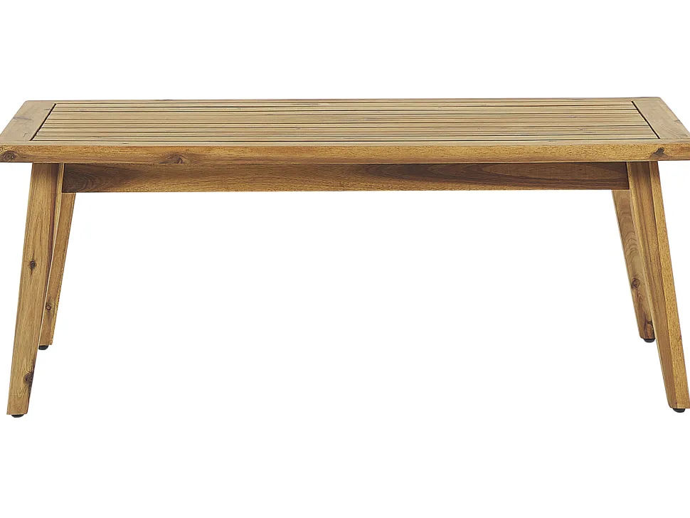 Lounge Set Akazienholz Hellbraun / Dunkelblau 4-Sitzer Auflagen Cremeweis Merano Ii